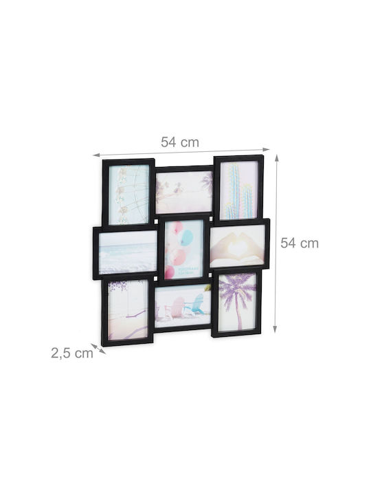 Relaxdays Rama Foto Multi De Perete 9 Fotografii Din Plastic (Personalizat)