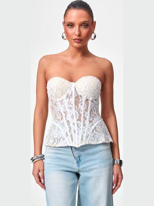 Women's Blouse Corset Top White