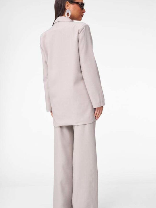 Women's Beige Dark Set with Trousers