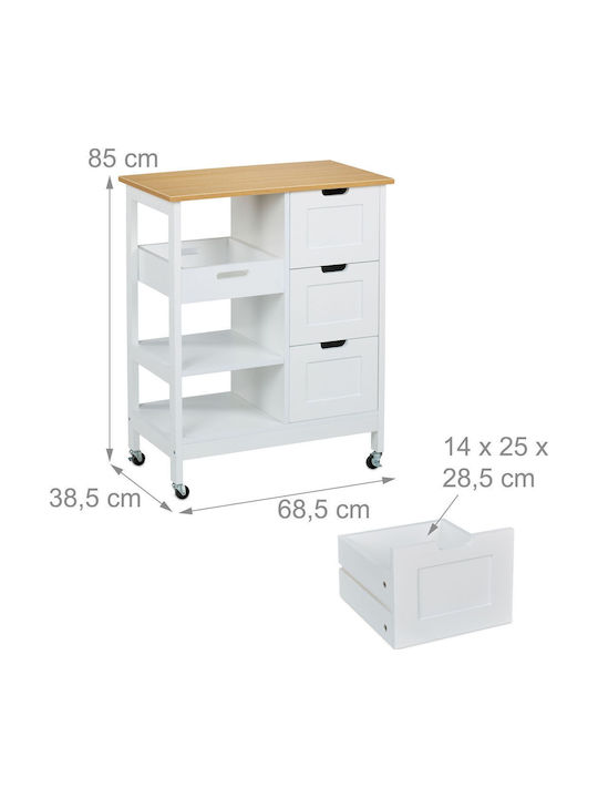 Dulap De Bucătărie De Pardoseală Cu Blat De Lucru Alb 85x38.5x68.5cm