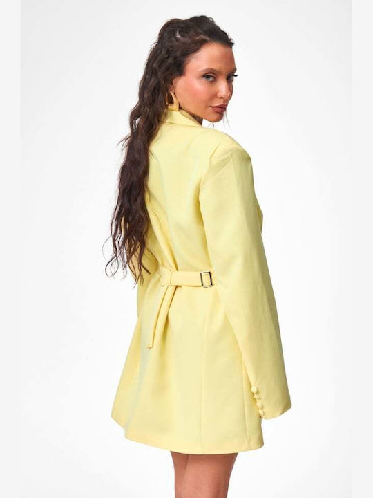 Decoro Women's Double Breasted Yellow Blazer