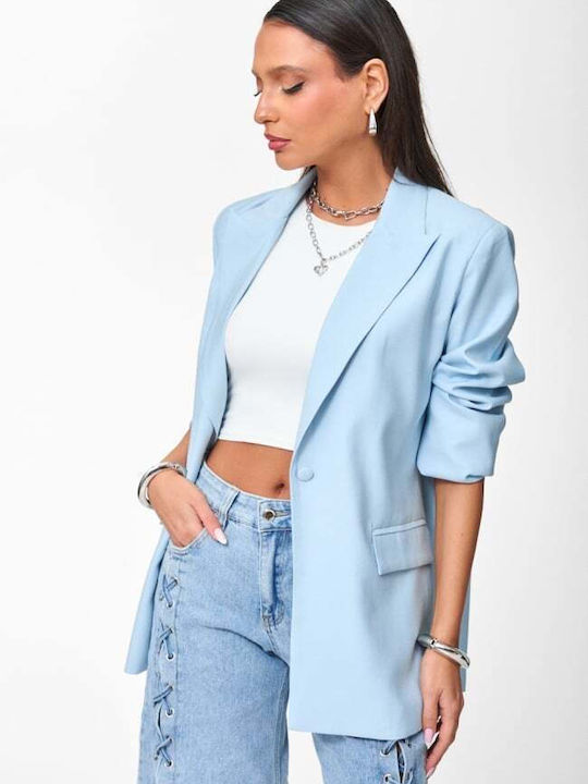 Decoro Damen Blazer Hellblau