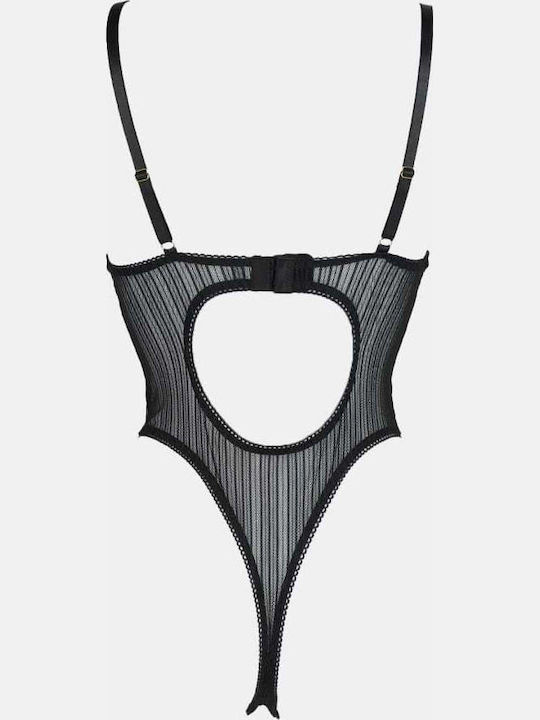 See Through Bodysuit with Lace Black