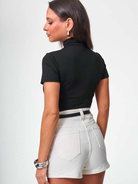 Decoro Damen-Bodysuit Cut Out Schwarz
