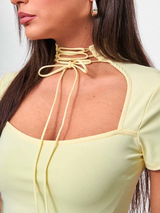 Κορμάκι Cut Out Κιτρινο
