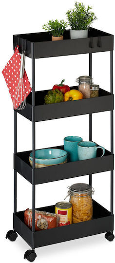 Relaxdays Lebensmittelregal Kunststoff 4 Ebenen Schwarz Relaxdays Lebensmittelregal Kunststoff 4 Ebenen Schwarz
