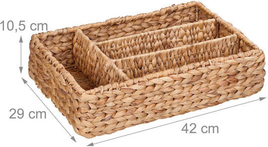 Relaxdays Besteckeinsatz für Schubladen 10.5x42x29cm Beige