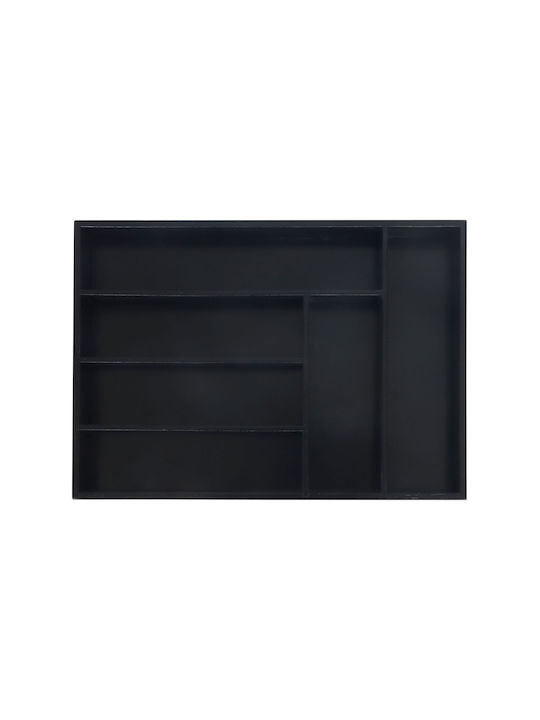 Relaxdays Tăvi Pentru Tacâmuri De Sertar Din Lemn 35.5x25.5x5cm Neagră