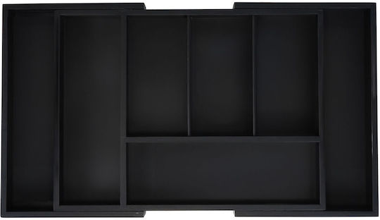 Relaxdays Divizor Sertar Pentru Tacâmuri Din Lemn Culoare Neagră 37x5x28cm Relaxdays Divizor Sertar Pentru Tacâmuri Din Lemn Culoare Neagră 37x5x28cm