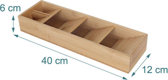 Relaxdays Besteckeinsatz für Schubladen Hölzernes 40x12x6cm Beige