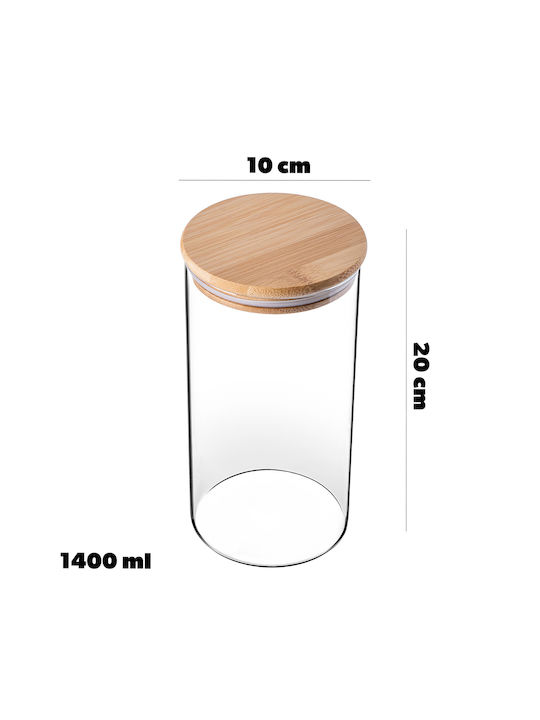Kadax Set 3Stücke Lebensmittelgläser Allgemeine Verwendung mit Deckel Glas Transparent 1400ml 3Stücke