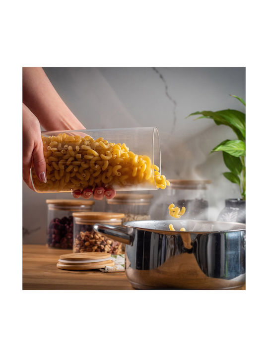 Kadax Set 6 Bucăți Vaze Utilizare Generală Cu Capac Sticlă Transparentă 1400ml 6 Bucăți