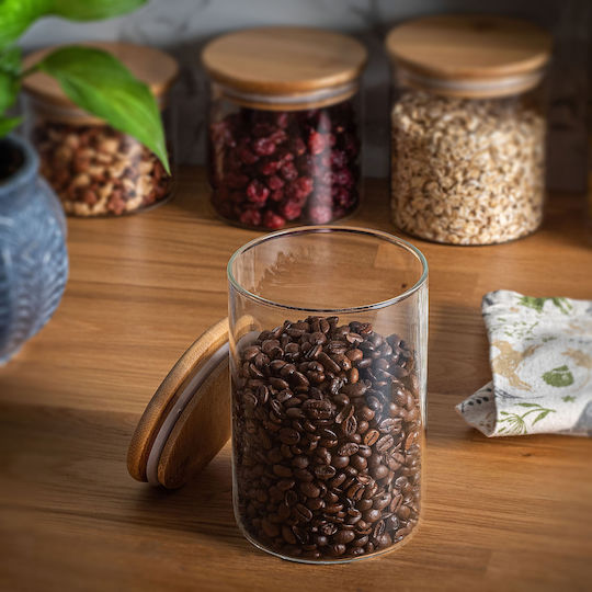 Kadax Set 3Stücke Lebensmittelgläser Allgemeine Verwendung mit Glasdeckel Transparent 1040ml