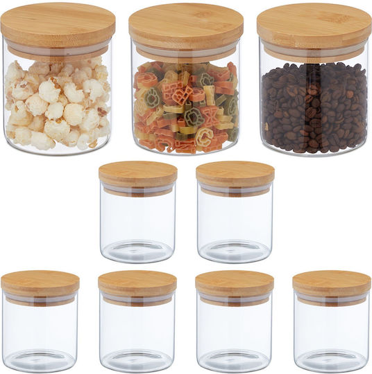 Relaxdays Set of 9 Pieces General Use Jars with Lid Glass Transparent 500ml Relaxdays Set of 9 Pieces General Use Jars with Lid Glass Transparent 500ml