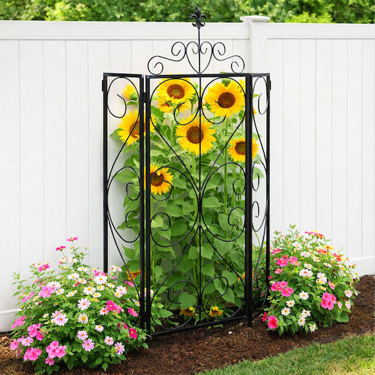 Garten-Spalier in Schwarz Farbe 20x20x112cm
