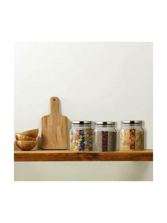 Relaxdays General Use Glass Gray Vase with Lid 1100ml