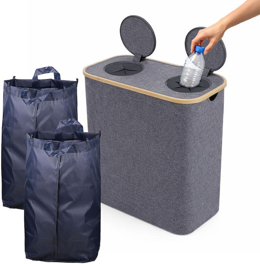 Relaxdays Coș De Gunoi Din Plastic Pentru Reciclare Gri