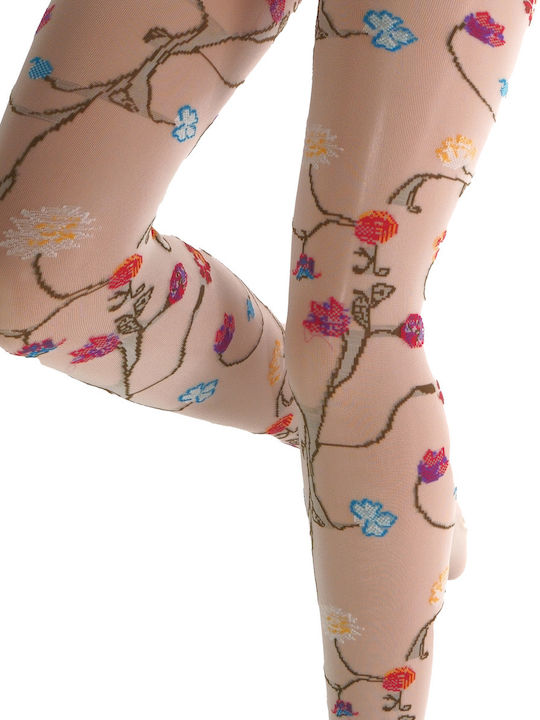 Women's Pantyhose 80 Den Multicolour Floral