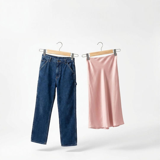Relaxdays Kremastră Dulap pentru Pantaloni din Lemn Argintie 10053143_8682 10 Bucăți