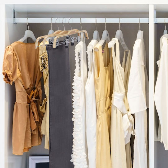 Relaxdays Cămașă de Dulap pentru Pantaloni din Lemn Bej 10049782 12 Bucăți