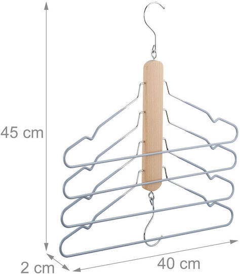 Relaxdays Clothes Hanger Beige 10034223 4 Pieces