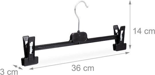 Relaxdays Cămașă de Dulap pentru Pantaloni din Plastic Neagră 10026609_46 10 Bucăți