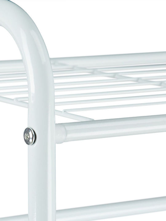 Relaxdays Cui Er De Pardoseală Din Metal Albă 166x38cm