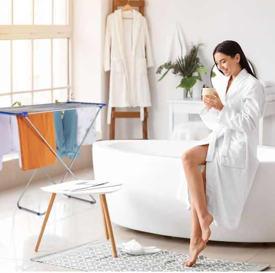 Relaxdays Uscătoare De Rufe Pliabilă De Pardoseală Din Inox Cu Lungimea Suportului De Uscare A Hainelor 13.6m