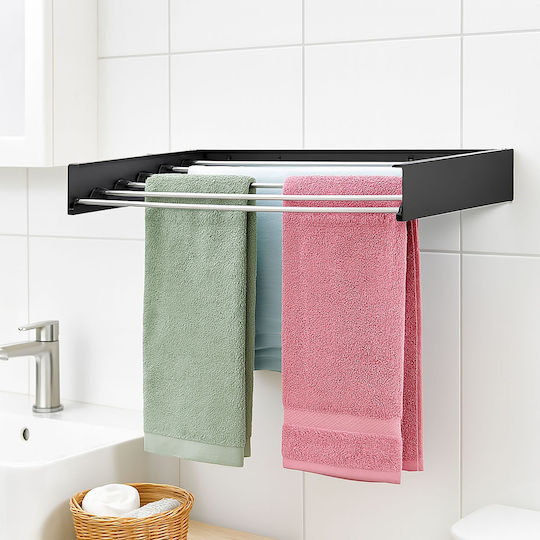 Relaxdays Folding Stainless Steel Wall Clothes Drying Rack with 4m Hanging Length