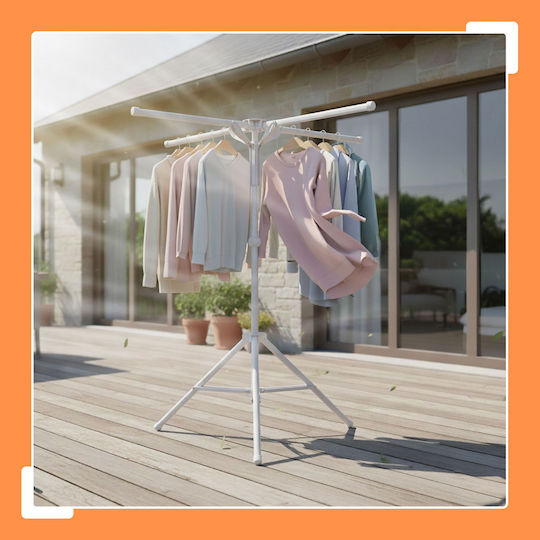 Relaxdays Folding Floor Clothes Drying Rack Stainless Steel 180x125cm