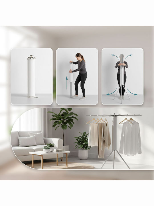 Relaxdays Uscătoare Rufe Pliere Pardoseală Metalică 121x112cm