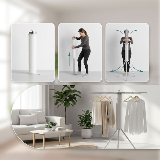 Relaxdays Klappbarer Boden-Kleiderständer Metallisch 121x112cm