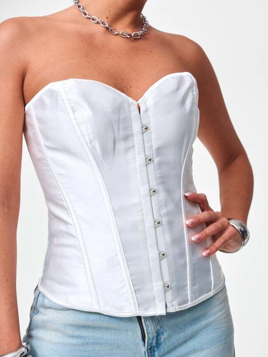 Γυναικεία Μπλούζα Κορσές Strapless Ασπρο