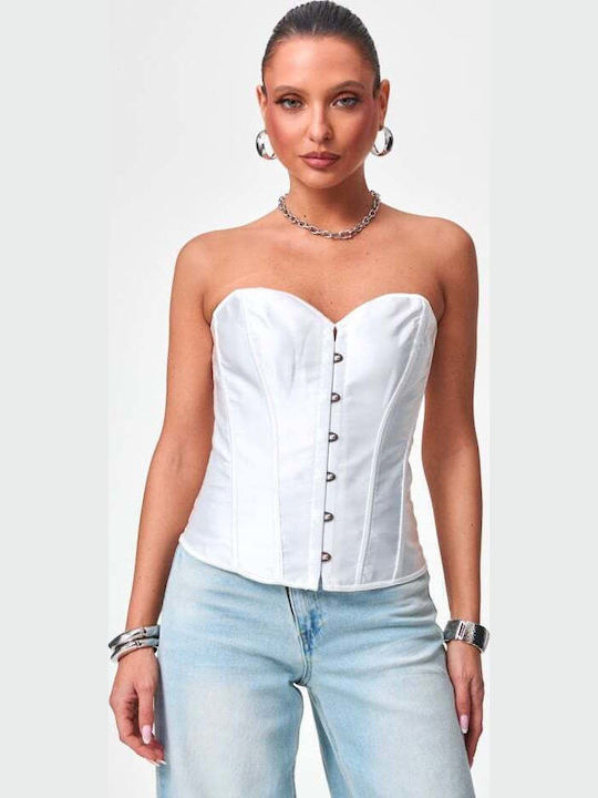 Γυναικεία Μπλούζα Κορσές Strapless Ασπρο