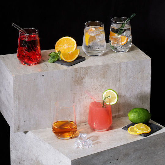 Relaxdays Set Pahare Pentru Apă Cocteiluri Din Sticlă 390ml 6 Bucăți