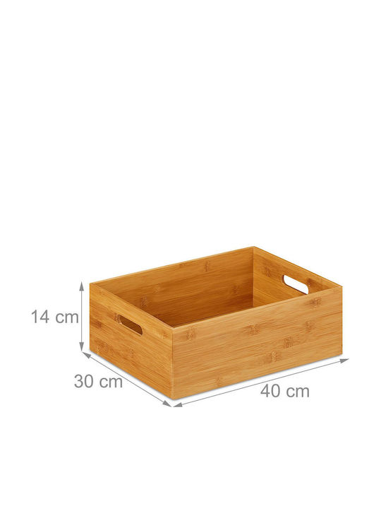 Relaxdays Wooden Beige Storage Box 14x40x30cm