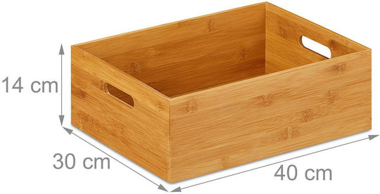 Relaxdays Wooden Beige Storage Box 14x40x30cm