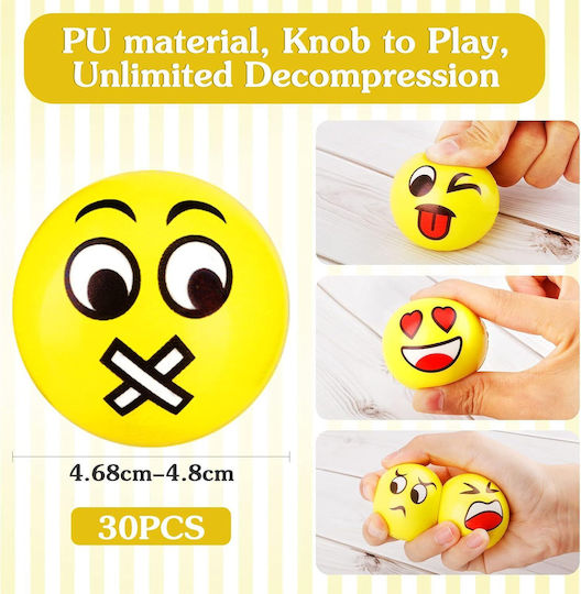 Encoun Μαλακές Μπάλες Emoji Anti-stress Antistress Κίτρινο