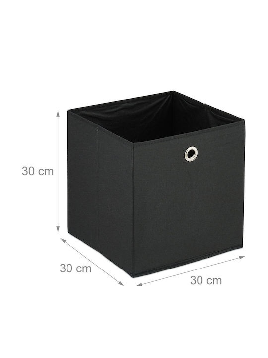 Relaxdays Πλαστικό Κουτί Αποθήκευσης Μαύρο 30x30x30cm 4τμχ