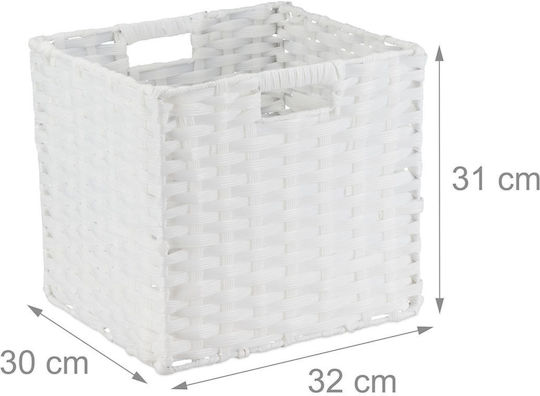 Relaxdays Cutie De Depozitare Din Plastic Albă 31x32x30cm 4 Bucăți