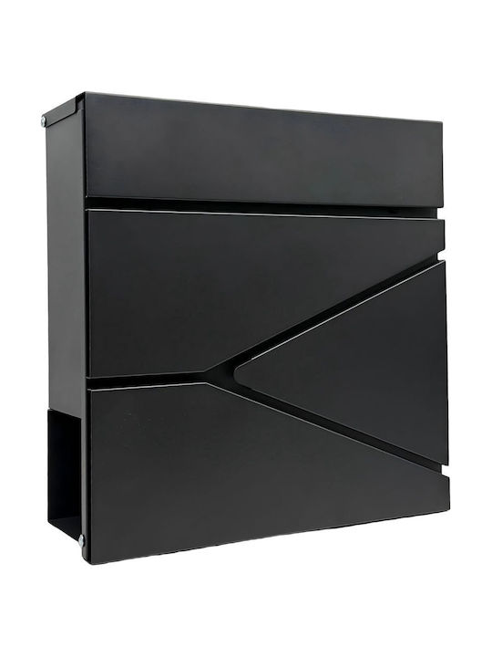 Relaxdays Briefkasten Für Draußen Metallisch In Schwarz 37x11x37cm