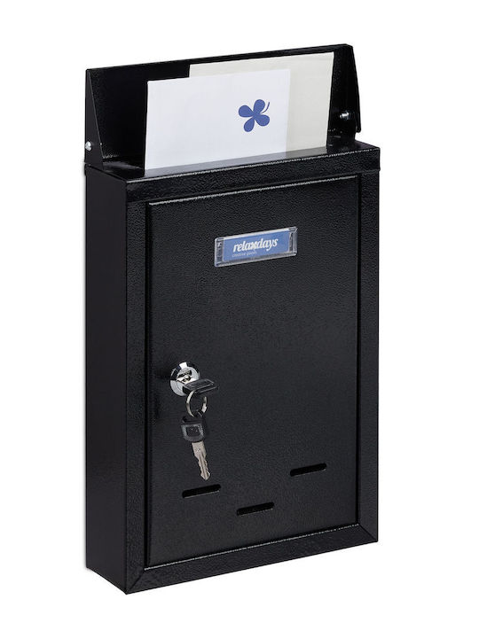 Relaxdays Briefkasten Für Draußen Metallisch In Schwarz Farbe