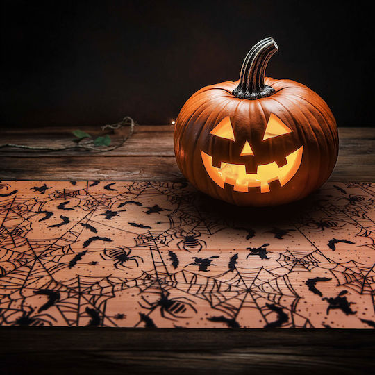 Halloween Table Runner Orange 180x28 Cm