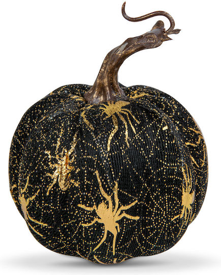Dovleac Decorativ De Halloween 11 Cm Păianjen Negru
