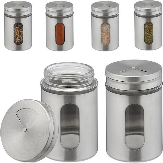Relaxdays Gewürzgläser Inox Grau 6 Stück Relaxdays Gewürzgläser Inox Grau 6 Stück