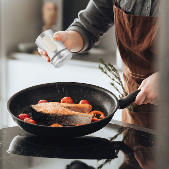 Relaxdays Gewürzgläser Inox Grau 6 Stück