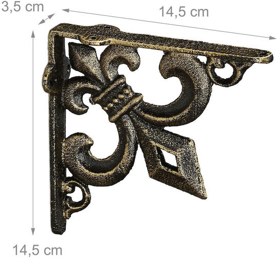Relaxdays Raft De Colț Din Metal Maro 145x145mm 2 Bucăți 10032100_490