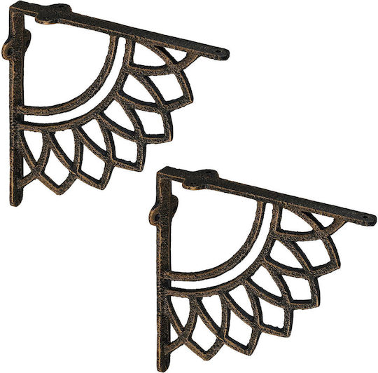 Relaxdays Raft De Colț Din Metalic În Culoare Aurie 185x190mm 2 Bucăți 10051156_490