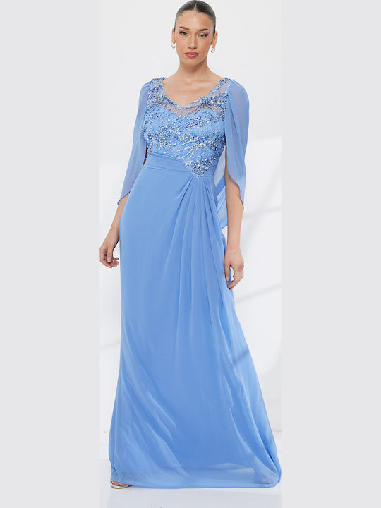 Maxi Dress for Wedding - Christening Light Blue