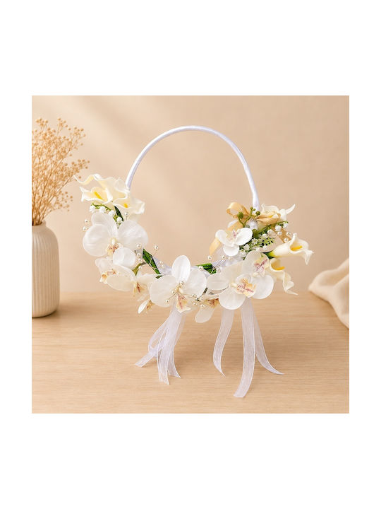 Buchet De Mireasă Royal Hoop Design Exclusiv Orhidee Cala Lacrimioară 40x35 Cm